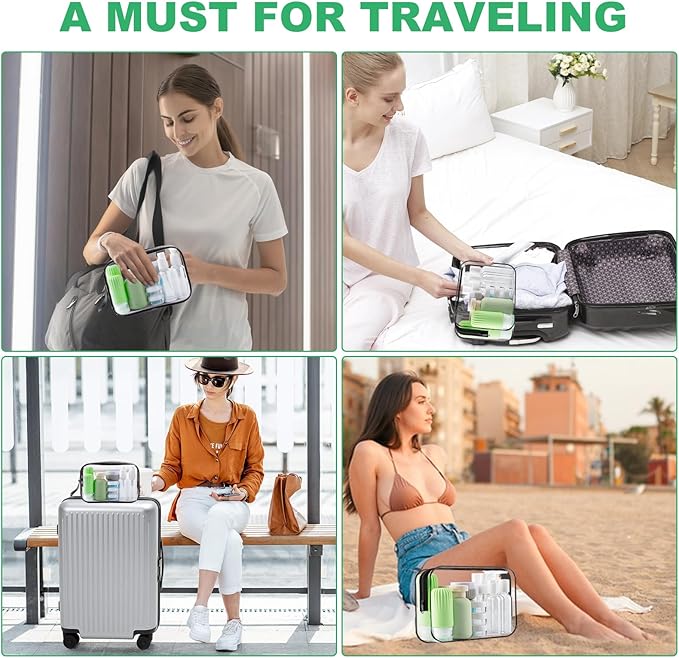 Travel Bottles for Toiletries, 25 Pack TSA Approved Travel Size Containers for Toiletries, Leak Proof Refillable & Squeezable Toiletry Bottles Kit with Clear Bag for Shampoo Lotion Cream Conditioner