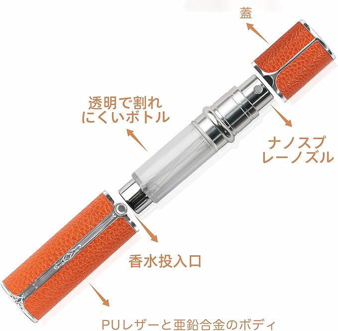 AF01BK Leather Perfume atomiser, 5ml Bottom Fill Travel Perfume Bottle, Refillable Perfume Dispenser for Women & Men (Black 5ml)