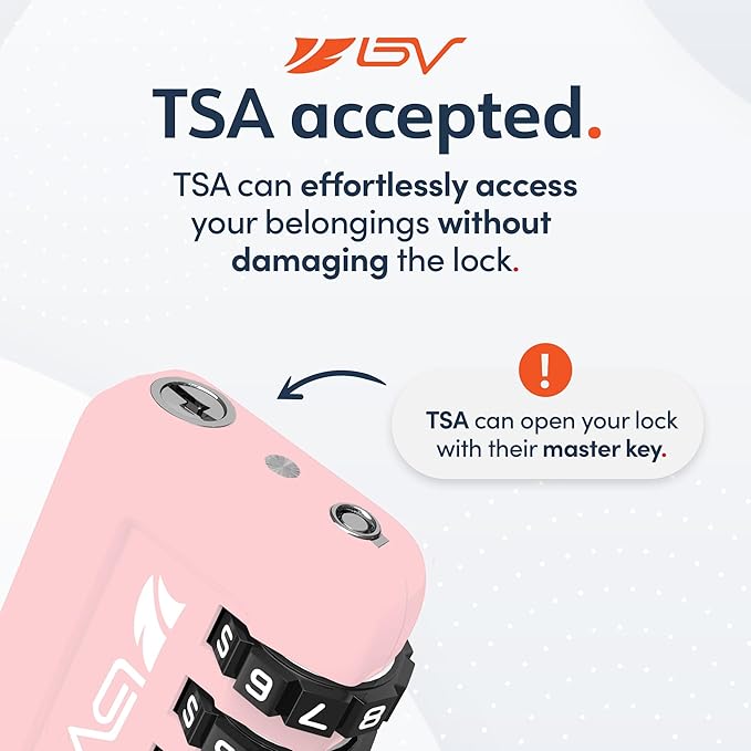 TSA Accepted Luggage Travel Lock, Set-Your-Own Combination Lock for School Gym Locker, Luggage Suitcase Baggage Locks, Filing Cabinets, Toolbox, Case (Pink, 4 Pack)
