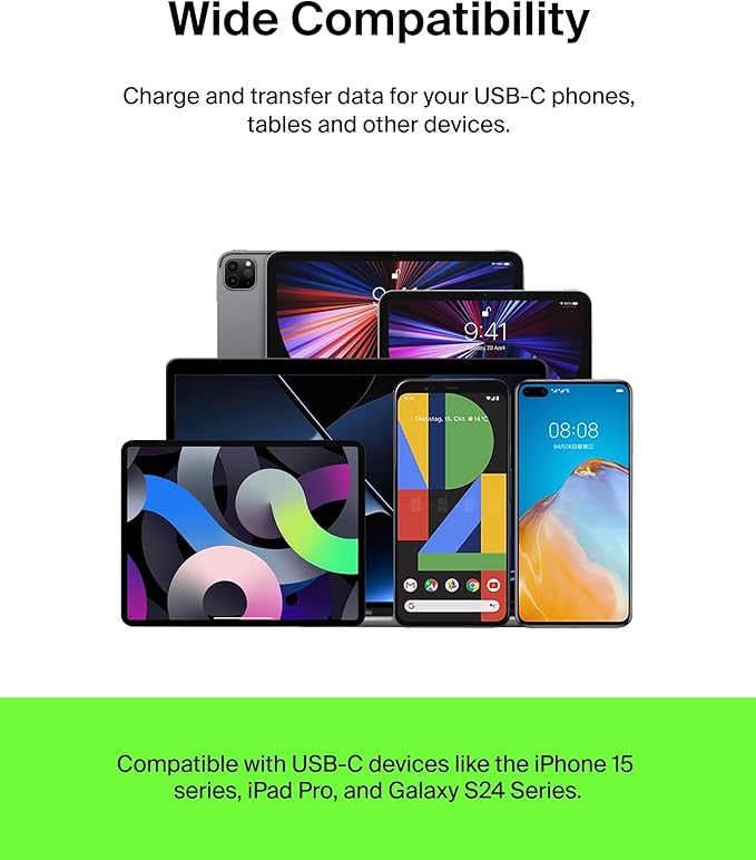 Belkin USB A to USB C Cable, 6.6ft, 15W - Type C Charger, iPhone Charger Cord, Soft, Braided, Flexible for iPhone 16 & 15, Galaxy S25, Pixel 9, iPad Pro, Airpods Pro, Switch & More - Black