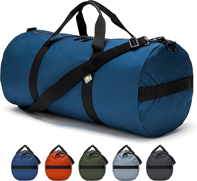 Diamond Ripstop Duffle Bags, Ultra Tough & Tear Resistant, Reinforced Stitching, Weatherproof, Packable Foldable Duffle Bag for Traveling