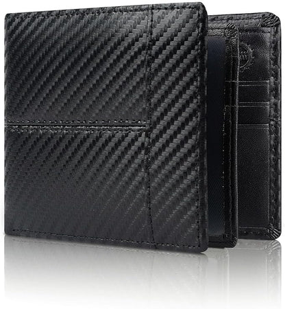 Swallowmall Leather Wallet for Mens Genuine Leather RFID Blocking Bifold Wallets with 1 ID Window 15 Card Slots