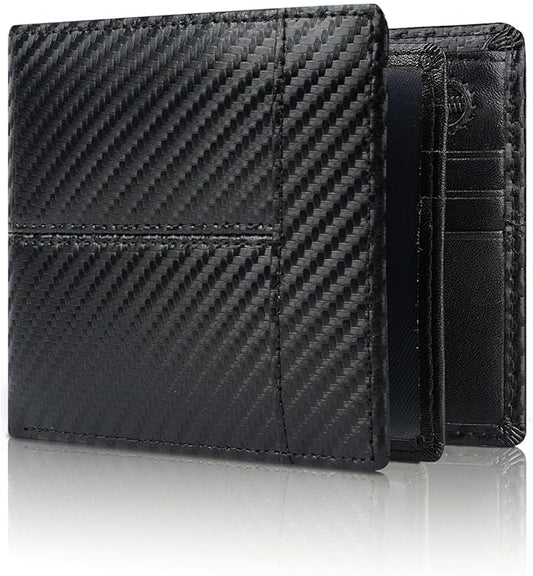 Swallowmall Leather Wallet for Mens Genuine Leather RFID Blocking Bifold Wallets with 1 ID Window 15 Card Slots