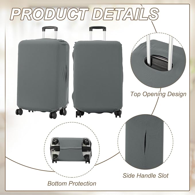 uxcell Luggage Cover for Suitcase Protector, Fit 21-25 Inch Luggage Elastic Suitcase Cover Scratch-Resistant Covers for Travel Business Trips, Grey (M)