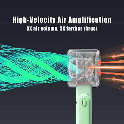 Foldable Handheld Fan | 5-Speed Turbo Blast | 16-Hour Runtime | Type-C Fast Charging | 3-in-1 Portable Design - Perfect for Travel, Camping, Office & Gifts