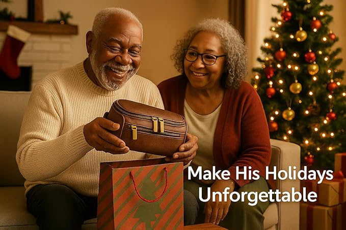 Mens Toiletry Bag with Razor Case Included – Reinforced Stitching, Padded Panels, Holds Shape Trip After Trip, Ideal for Tight Hotel Sinks with Hook, Built for Men Who Travel Hard – DARK BROWN