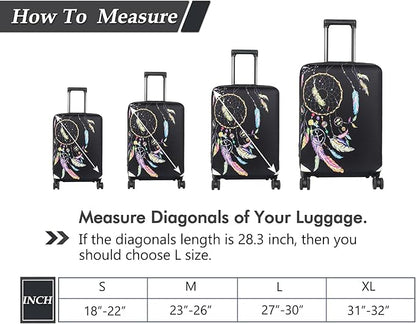 HYPER VENTURE Washable Luggage Cover - Fashion Suitcase Protector Fits 31-32 Inch Luggage (Dreamcatcher, XL)