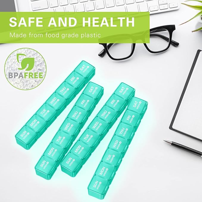 TookMag Monthly Pill Organizer 28 Day Pill Box, Travel Medicine Pill Organizer, Large 4 Weeks 1 Month Pill Cases with Dust-Proof Container for Pills/Vitamin/Fish Oil/Supplements