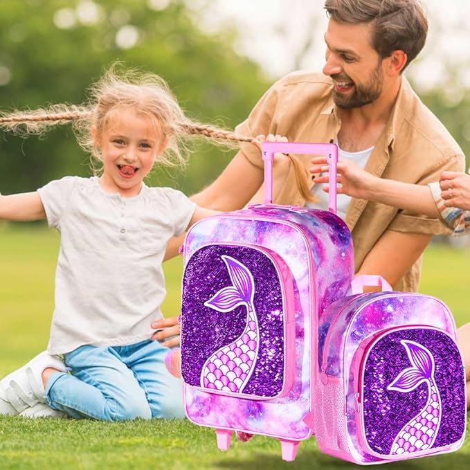 Kids Suitcase with Wheels for Girls and Boys, Rolling Carry on Luggage for Toddler Children