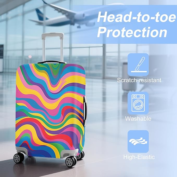 ANNA QUEEN Travel Luggage Cover Suitcase Protector Suitcase Cover Anti-Scratch,Stretchable Luggage Travel Bag Cover Washable