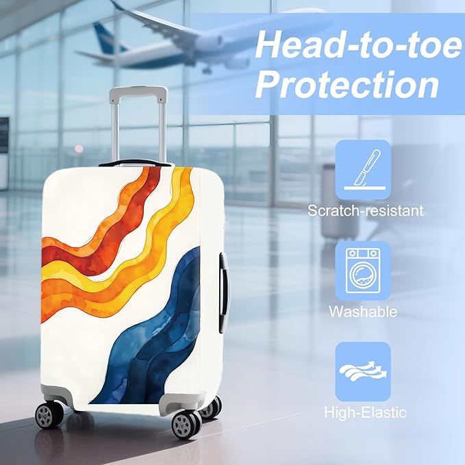 ANNA QUEEN Abstract pattern Travel Luggage Cover Suitcase Protector Suitcase Cover Anti-Scratch,Stretchable Fit for 18-32Inch Luggage,Travel Bag Cover Washable XL(fits 29-32Inch suitcase)