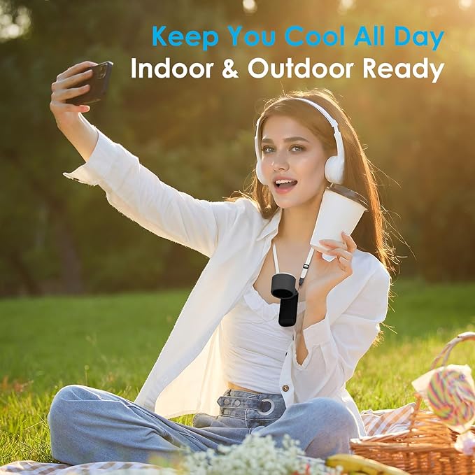 Portable Handheld Turbo Fan with Ice Cooler, 5-Speed Strong Wind, 10H Cooling Time, Rechargeable Foldable Mini Fan, LED Display, Small Powerful Personal Fans for Travel, Outdoor, Office, Black