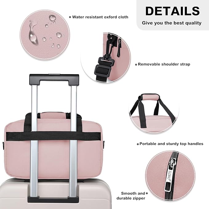 Kono Travel Duffel Bag 14L Under Seat Carry-on Bag Sports Tote Gym Bag Weekender Overnight Bags 13.78"x7.87"x7.87" Pink