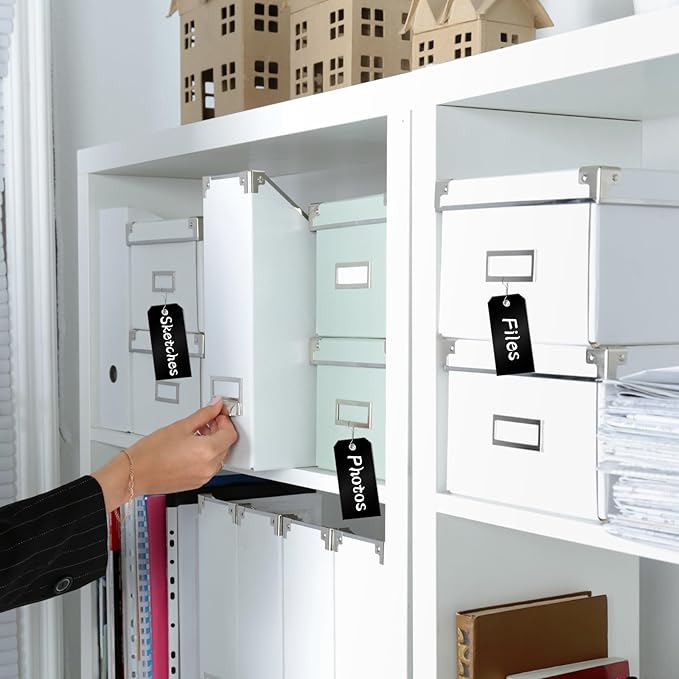 1000 Pieces Plastic Shipping Tags with Wire Labeling Tags Waterproof Hang Tags with Reinforcement Hole Writable Luggage tag Loops for Equipment Inventory Parts Garage (Black, 4 3/4" x 2 3/8")