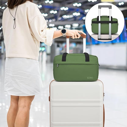 Kono Travel Duffel Bag 14L Under Seat Carry-on Bag Sports Tote Gym Bag Weekender Overnight Bags 13.78"x7.87"x7.87" Green