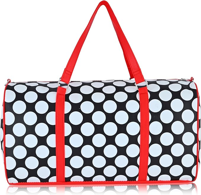 Disney Minnie Mouse Travel Duffle - Classic Premium 16 Inch Leather Overnight Weekender for Women & Men