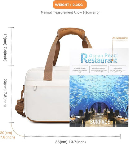 Kono Travel Duffel - 14L Under Seat Carry-On Sports Tote Gym Weekender Overnight Bag - 13.78"x7.87"x7.87" White