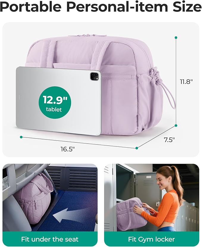 BAGSMART Gym Bag for Women, Duffle Bag for Travel with Wet Pocket, Lightweight Carry on Weekender Duffel, Water Resistant