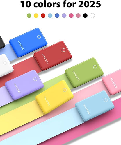 miisso 10000mAh Compatible with iPhone 15/16/17 and Android, Slim Portable Charger with Built in Cable, Power Bank Travel Charger External Battery Pack for Phone, 3 Output USB Type C Cord, White