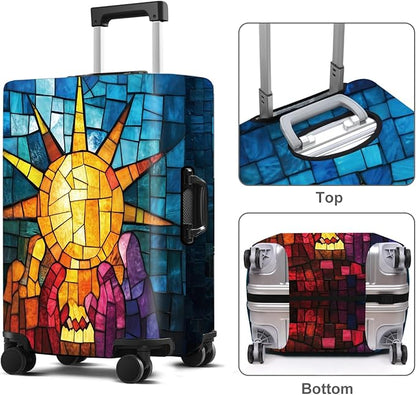 Luggage Cover Washable Suitcase Protector Anti-scratch Suitcase cover Fits 20-34 Inch Luggage (Sun, L(28-30inch suitcase))