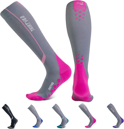 Thirty48 Elite Compression Socks Women & Men Graduated 20-30mmHg for Running, Athletic, Flight Sock - Performance & Recovery