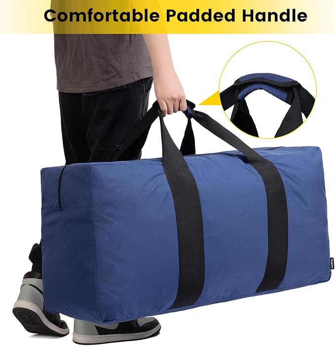 Vorspack Extra Large Duffle Bag for Travel - 150L Duffel Bag for Men Gear Bag for Storage Foldable Weekender Bag for Overnight Camping - Blue