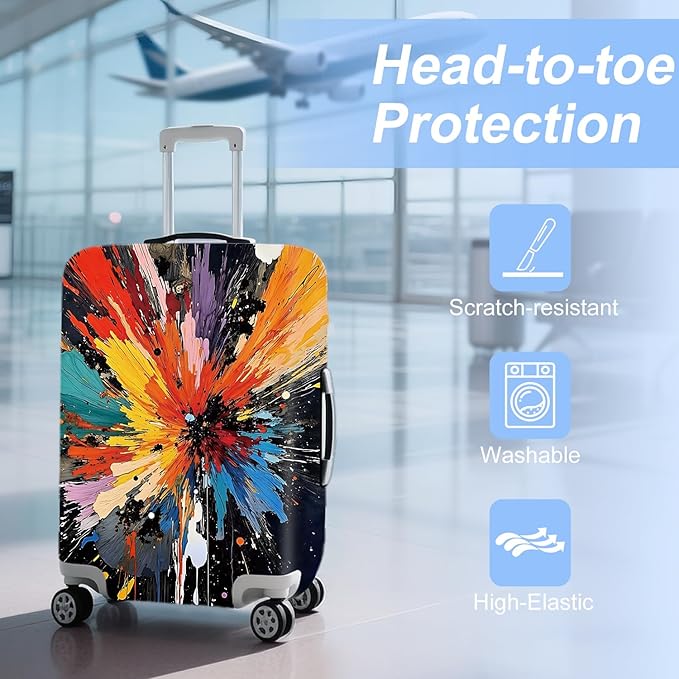 ANNA QUEEN Travel Luggage Cover Suitcase Protector Suitcase Cover Anti-Scratch,Stretchable Bag Cover Washable Durable Polyester