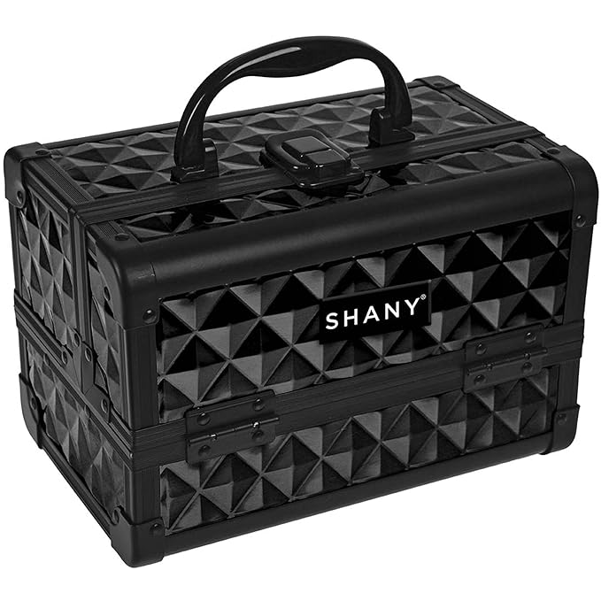 SHANY Chic Makeup Train Case Cosmetic Box Portable Makeup Case Cosmetics Beauty Organizer Jewelry storage with Locks, Multi trays Makeup Storage Box with Makeup Mirror - Twilight