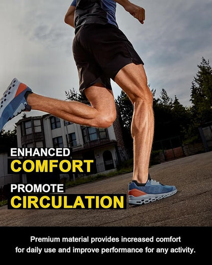 5 Pairs Copper Compression Socks for Women & Men - Ankle Plantar Fasciitis Arch Support Running Socks for Athletic