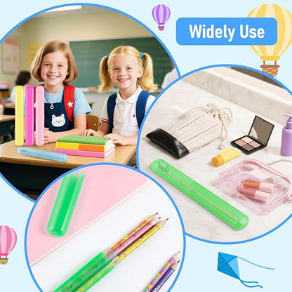 28 PCS Travel Toothbrush Case, 7 Colors Portable Toothbrush Storage Cases, Dust-Proof Toothbrushes Case, Breathable Toothbrushes Travel Containers for Trip Home Camping Daily Use