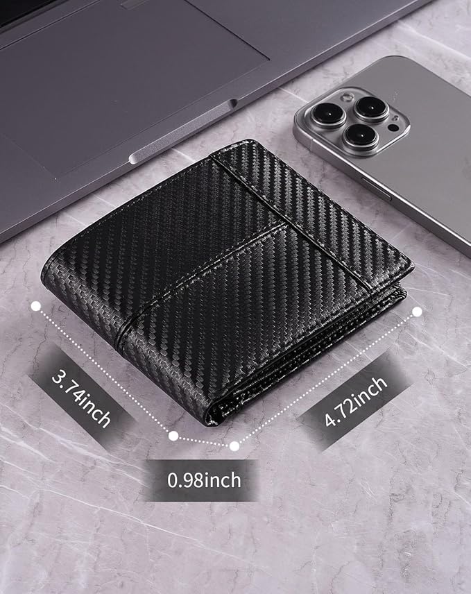 Swallowmall Leather Wallet for Mens Genuine Leather RFID Blocking Bifold Wallets with 1 ID Window 15 Card Slots