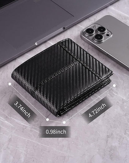 Swallowmall Leather Wallet for Mens Genuine Leather RFID Blocking Bifold Wallets with 1 ID Window 15 Card Slots