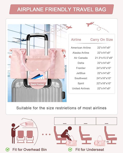 Initial Travel Duffel Bag Sports Gym Bag for Girls Teen Birthday Gifts,Pink Personalized Weekender Bag Carry On Tote Bags for Women Men,Waterproof Overnight Luggage Bag with Trolley Sleeve(Letter T)