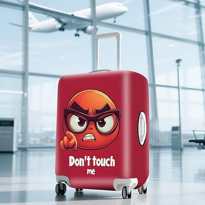 ANNA QUEEN Don't Touch Me Red Luggage Cover Washable Suitcase Protector Suitcase Cover Anti-Scratch,Stretchable Fit for 18-32Inch Luggage,Travel Bag Cover M(fits 22-25Inch suitcase)