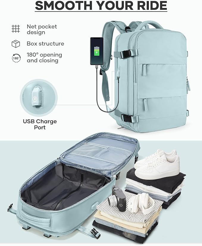 coofay Vacuum Backpack Travel with Pump Vacpack Travel Backpack with Vacuum System Mochila de Viaje Compresion al Vacio Easyvacpack Airbag Backpacks for Traveling Carry on Luggage