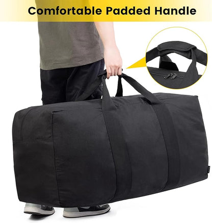 Vorspack Extra Large Duffle Bag for Travel - 150L Duffel Bag for Men Gear Bag for Storage Foldable Weekender Bag for Overnight Camping - Black