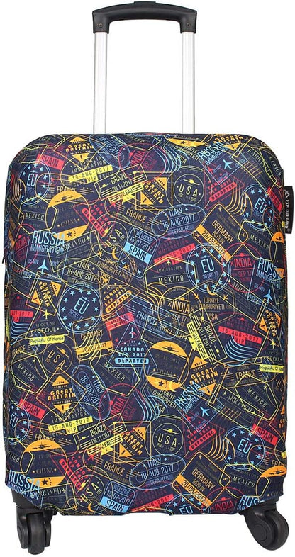 Explore Land Travel Luggage Cover Suitcase Protector Fits 27-30 Inch Case (Stamp, L)