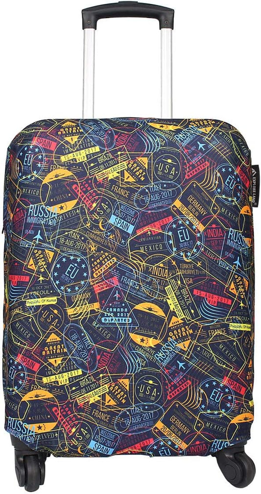 Explore Land Travel Luggage Cover Suitcase Protector Fits 31-32 Inch Case (Stamp, XL)
