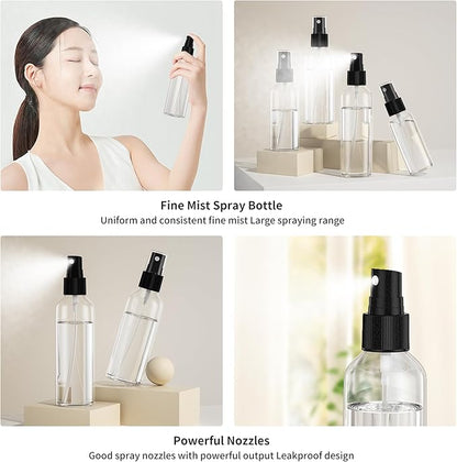 50PCS Small Spray Bottle, 4oz/120ml Travel Spray Bottle Clear Fine Mist Spray Bottles Plastic Empty Refillable Spray Bottles for Skin Care, Hair Care, Plant Care & Home Cleaning