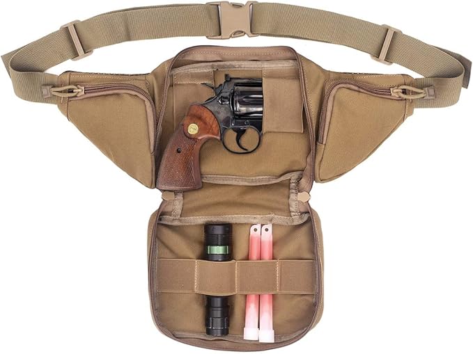 Tactical Fanny Pack for Men & Women, Concealed Carry Fanny Pack for Men, Adjustable Waist Bag, Compact Travel Belt Bag, CCW Fanny Pack with U.S Flag Patch