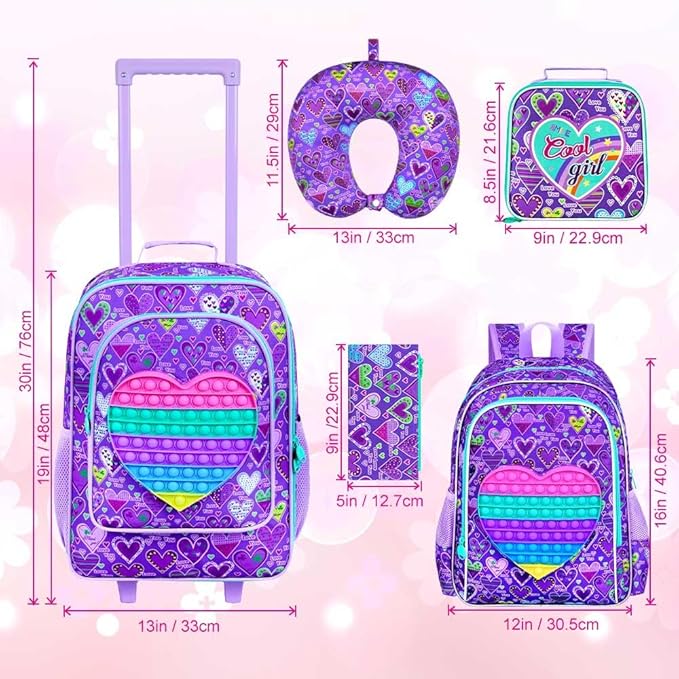 Kids Suitcase with Wheels for Girls and Boys, Rolling Carry on Luggage for Toddler Children