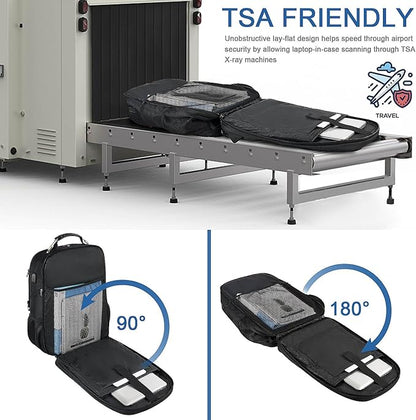 Z-MGKISS Extra Large Travel Backpack, 52L TSA Backpack 17.3 Inch, Anti-Theft 17 Inch Big Business Laptop Backpack for Men & Women, Water Resistant College Rucksack Bag with USB Port, Black