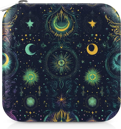 Dark Gothic Leather Jewelry Boxes, Mini Travel Jewelry Case Organizer, Retro Jewelry Organizers and Storage with Mirror, Collectible Fashion Artworks