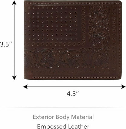 Fossil Men's Derrick RFID-Blocking Leather Bifold Wallet with Flip ID Window for Men