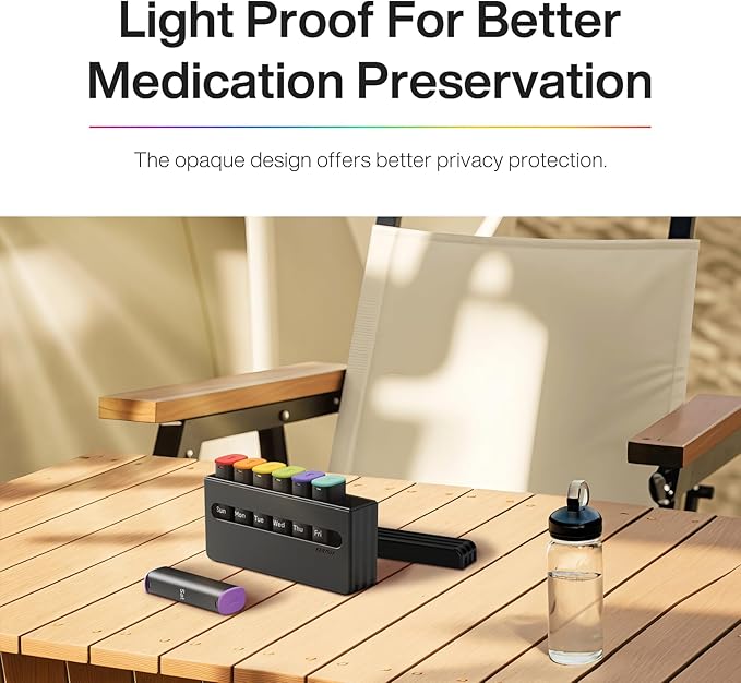 Weekly Pill Organizer 2 Times a Day - Am Pm Pill Box 7 Day, Large Twice Medicine Pill Case for Daily Medication, Vitamins, Fish Oils, Supplements Portable Week Pill Holder Container, Opaque Black