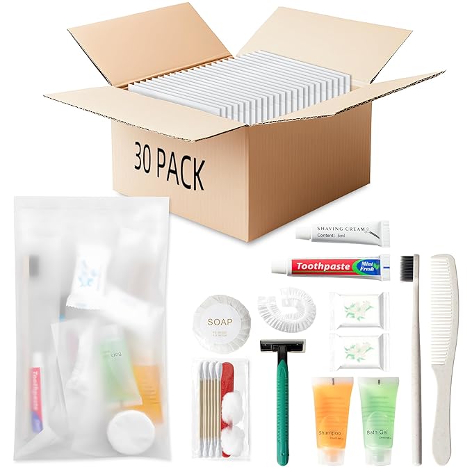 Hygiene Kit Bulk, Individually Packed, The Convenience Kit Bulk Is Fully Equipped And Clean And Hygienic, Convenience Kits Suitable For Hotel, Home, Camping, Travel (30 Sets)