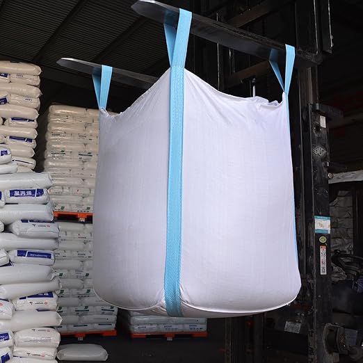 JINYUANDI 10 Pack FIBC Bulk Bag,Flexible Bulk Bags 1.5 Ton Bag, 35"L x 35"W x 43"H, 3300lbs SWL, Duffle Top Flat Bottom Heavy Duty, Woven Polypropylene Bags