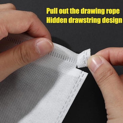 Woanger 40 Pcs Dust Proof Drawstring Purse Storage Bag Breathable Non Woven Fabric Shoe Bag Dust Bags for Handbags Nonwoven Cloth Storage Pouch Cover for Shoe Boots Purse Travel Organizer, White