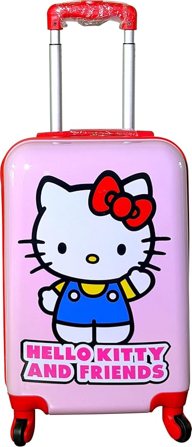 Fast Forward Kids Licensed Hard-Side 21” Spinner Luggage Lightweight Carry-On Suitcase (Hello Kitty I)
