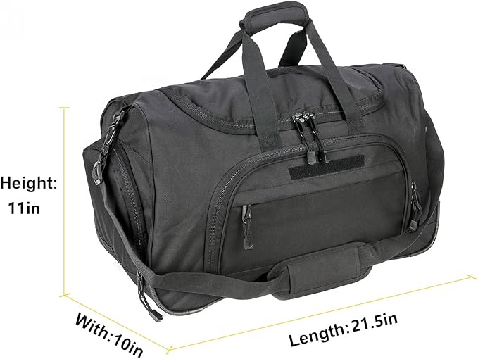 Gym Bag Duffle Bags for Men Women with Shoes Compartment Sport Weekend Travel Overnight Carry On Bag for Tactical Military Travel Work Out Bags (2.0 Black)